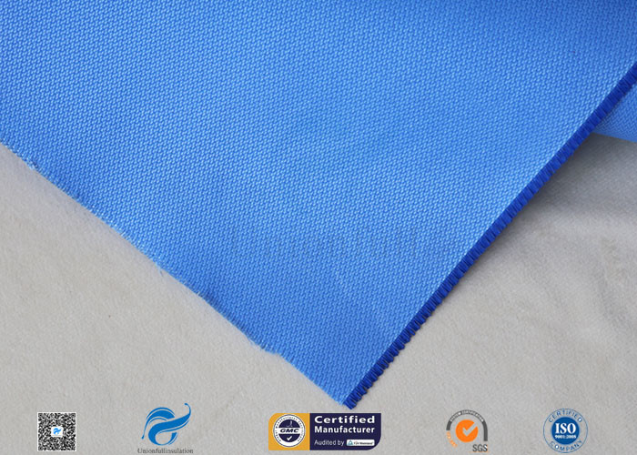 Blue 0.5mm Rubber Silicone Coated Fiberglass Fabric For Fire Resistant Blanket